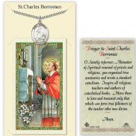 St Charles Prayer Card with Medal