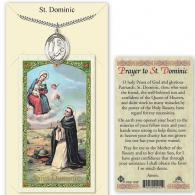 St Dominic de Guzman Prayer Card with Medal