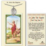 St John the Baptist Prayer Card with Medal