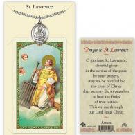 St Lawrence Prayer Card with Medal