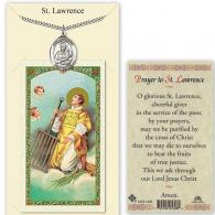 St Lawrence Prayer Card with Medal