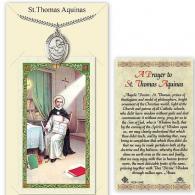 St Thomas Aquinas Prayer Card with Medal