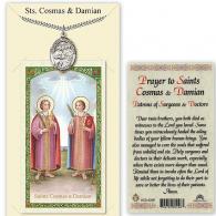Sts Cosmas and Damian Prayer Card with Medal