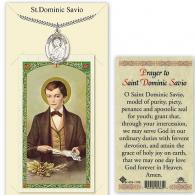 St Dominic Savio Prayer Card with Medal