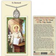 St Bernard of Clairvaux Prayer Card with Medal