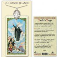 St John Baptist de la Salle Medal with Teacher Prayer Card