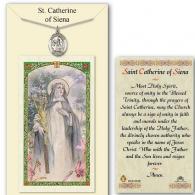 St Catherine of Siena Prayer Card with Medal