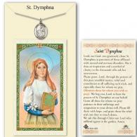 St Dymphna Prayer Card with Medal