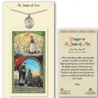 St Joan of Arc Prayer Card with Medal