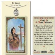 St Kateri Tekakwitha Prayer Card with Medal
