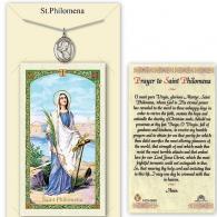 St Philomena Prayer Card with Medal