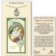St Rose of Lima Prayer Card with Medal
