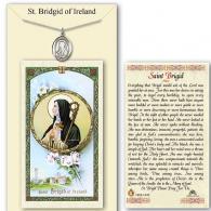 St Brigid Prayer Card with Medal