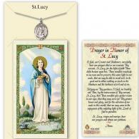 St Lucy Prayer Card with Medal